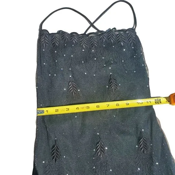 90s/Y2K Vintage Black Lace Up Back Maxi Dress - Picture 8 of 13